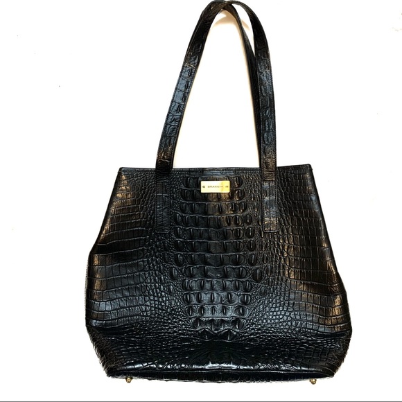 Brahmin Handbags - Brahmin Black Croc Embossed Medium Tote Bag